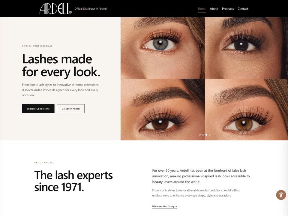 Ardell professional lashes website design